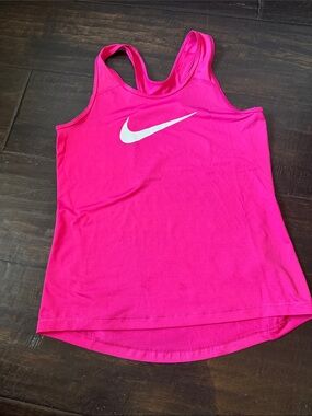 Nike Pink Racerback Performance Tank with White Swoosh